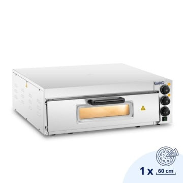 Royal Catering Single-Chamber Pizza Oven, 350°C, 60 x 60 cm Stone