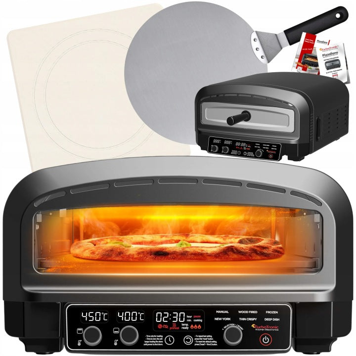 TurboTronic TT-PO14 Electric Pizza Oven, 2200 W, 450°C