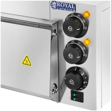 Royal Catering Single-Chamber Pizza Oven, 350°C, 60 x 60 cm Stone