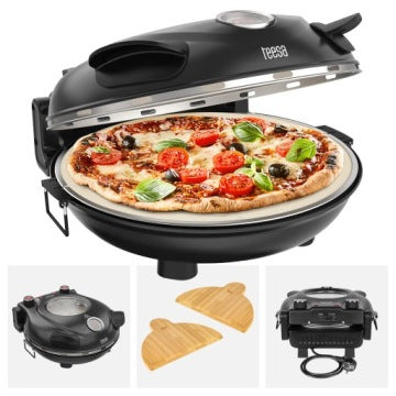Teesa Supreme Pizza Oven, 400°C, 1200 W, Stone and 2 Peels
