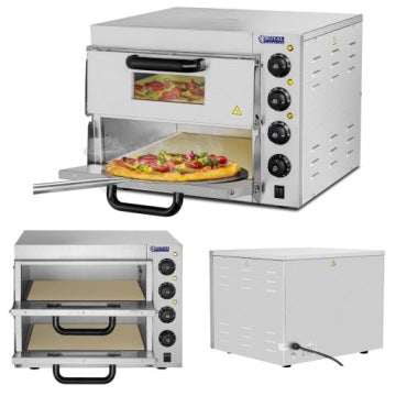 Royal Catering RCPO-3000-2PS-1 Double-Level Pizza Oven, 3000 W