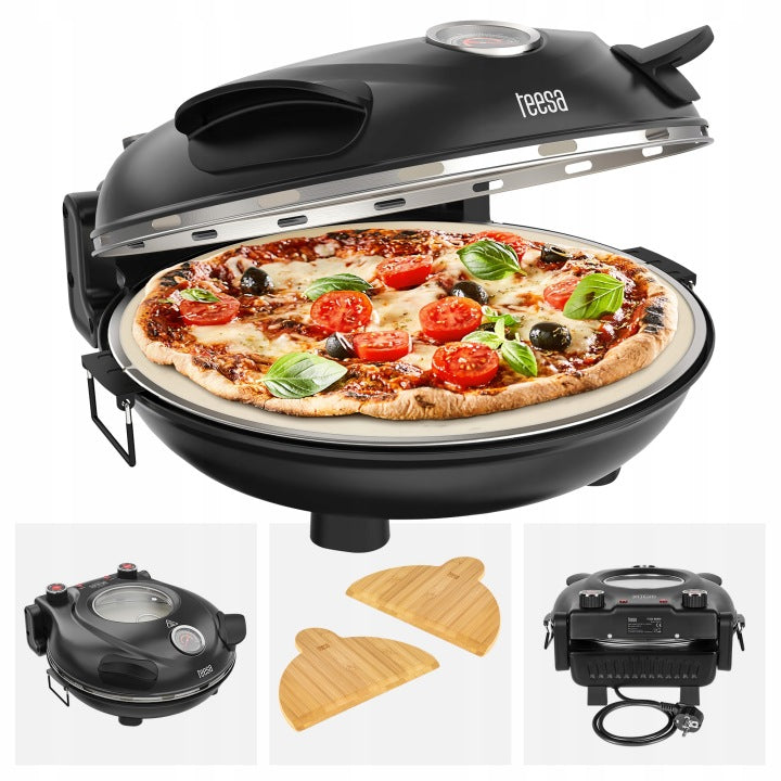 Teesa Supreme Pizza Oven, 400°C, 1200 W, Stone and 2 Peels